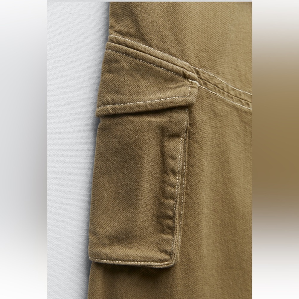 ZARA FULL LENGTH CARGO PANTS - Picture 9 of 14